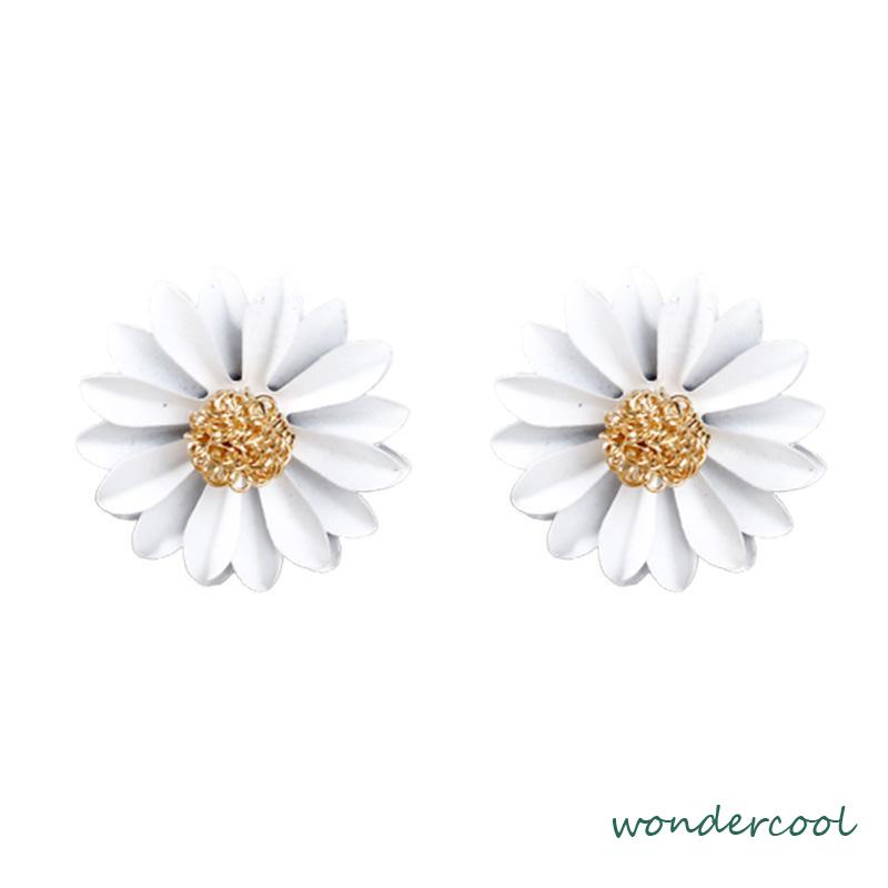 Anting Bunga Matahari Daisy Krisan Korea Fashion Sederhana Gaya Untuk Wanita-Won