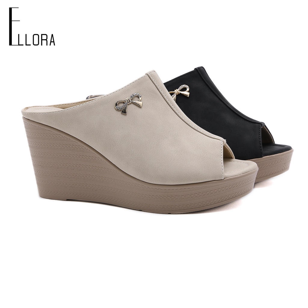 ELLORA EB530-01 Wedges Sandal Wedges Wanita ELLORA EB530-01 Tinggi 8.5cm