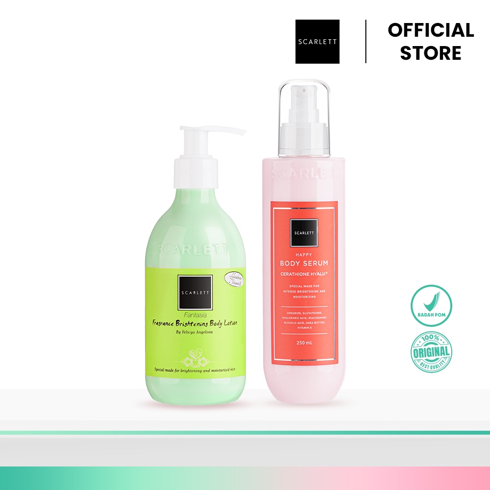 Jual Scarlett Whitening Body Lotion Fantasia + Scarlett Whitening Body
