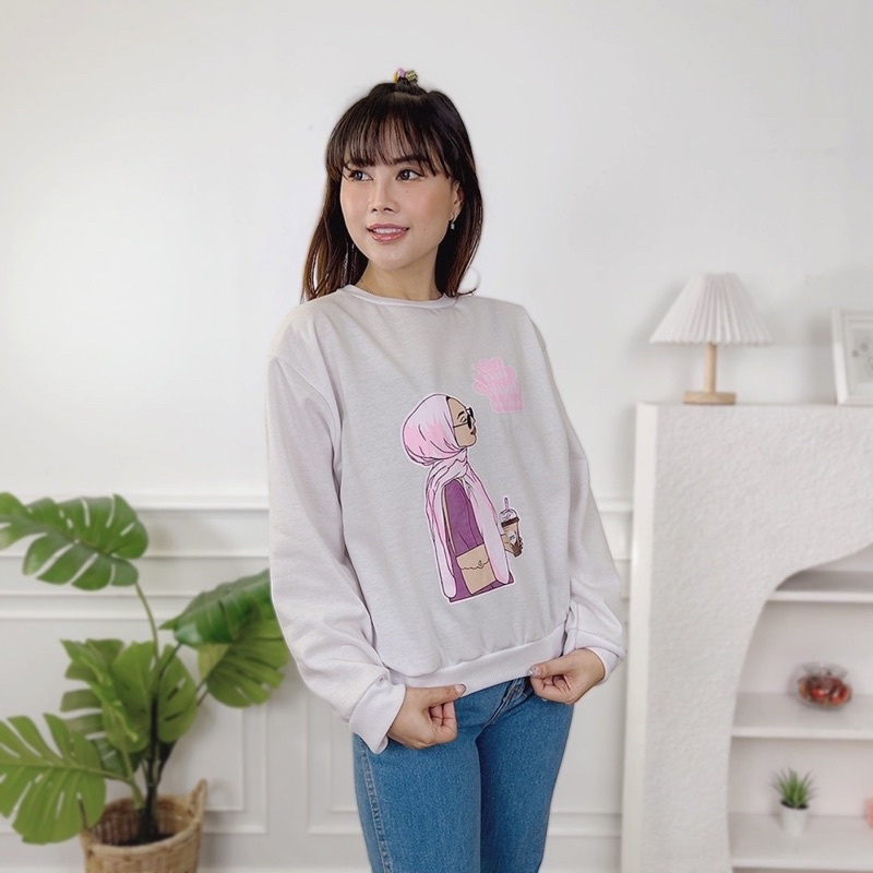 BEFAST - ZEC OOTD Sweater HAYAN / FLEECE Sweater My Crown / Atasan Lengan Panjang / Sweater Casual Remaja ABG / Pakaian Kekinian Wanita / Sweater Oversize Terbaru / Fashion Wanita Hijab / Sweater Motif / Termurah