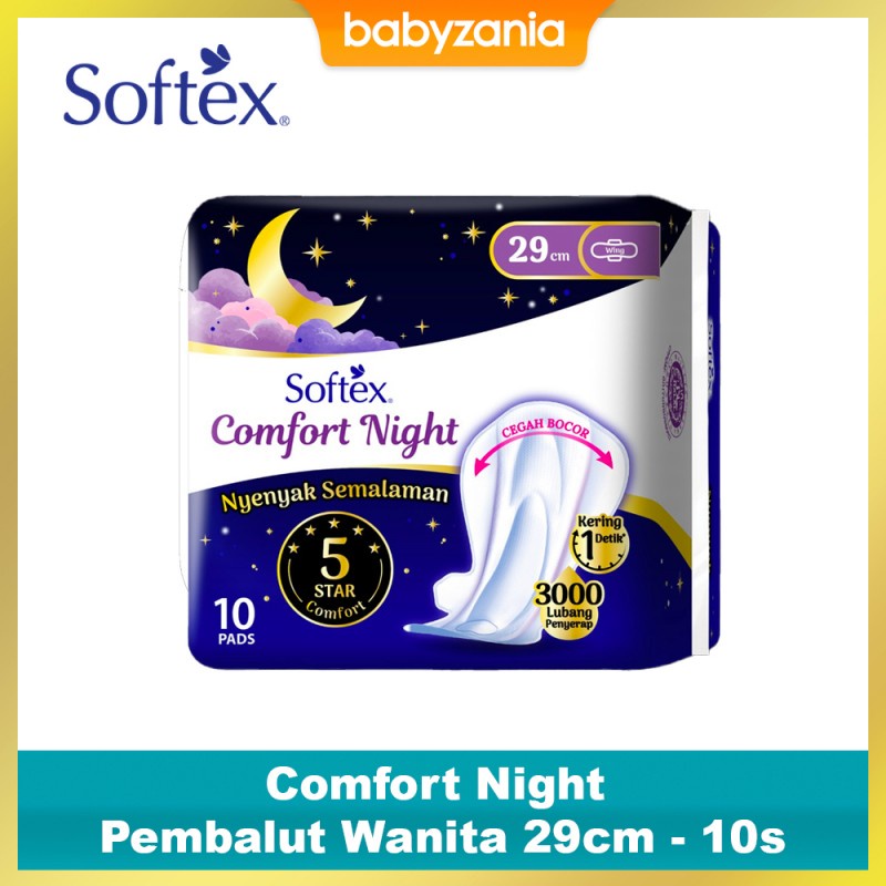 Softex Comfort Night Wings Pembalut Wanita 29 cm - 10s