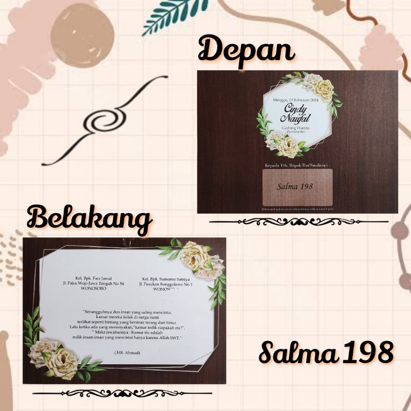 Blanko dan Undangan Cetak Kode Salma 198 (Undangan Rustic)