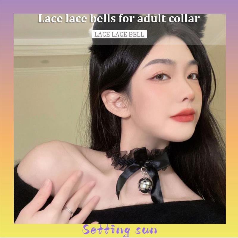 Choker Renda Kalung Lonceng Besar Fashion Korea Cosplay Gaya Aksesoris Wanita TN