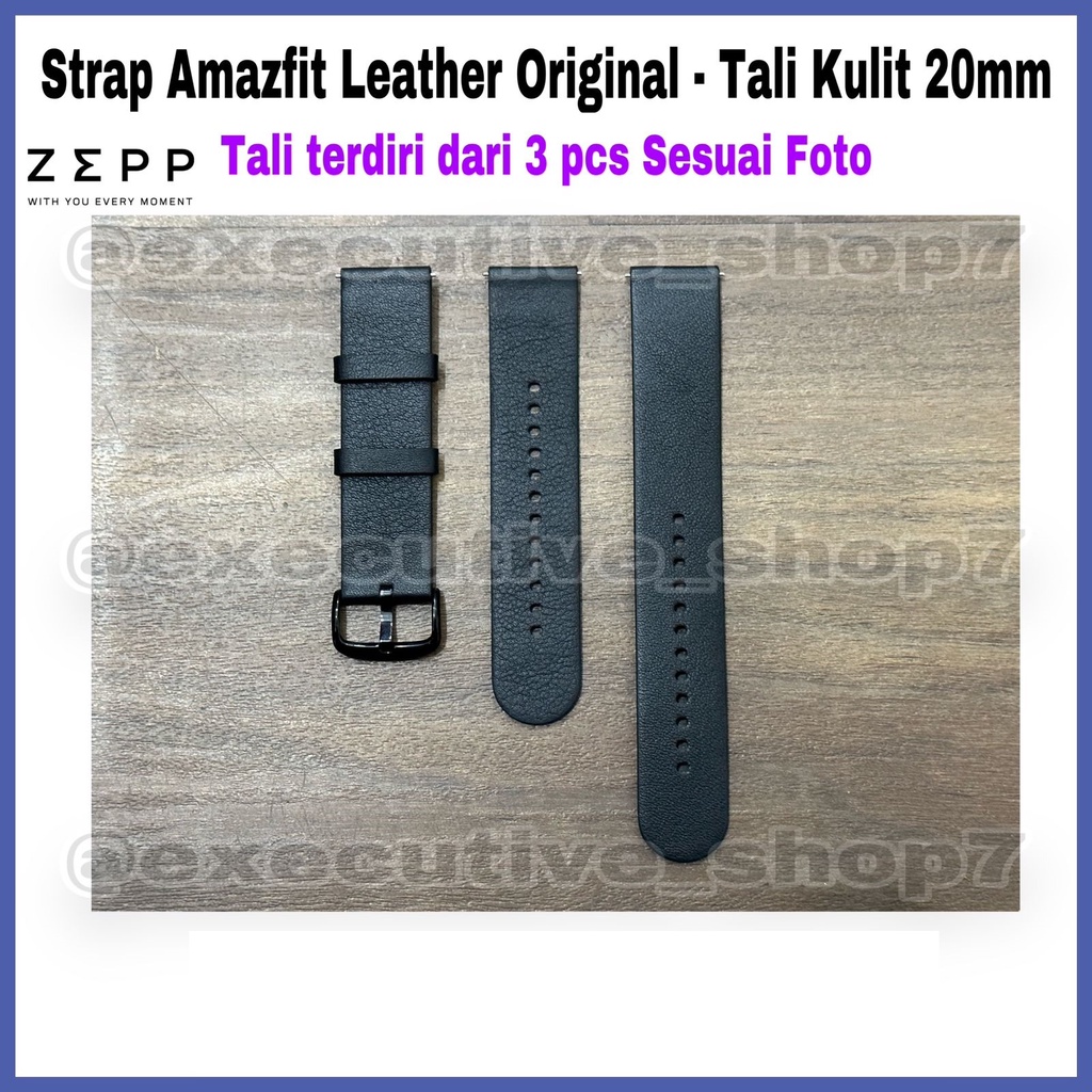 Strap Amazfit Leather Original • Tali Kulit 20mm Tali terdiri dari 3 pcs Sesuai Foto