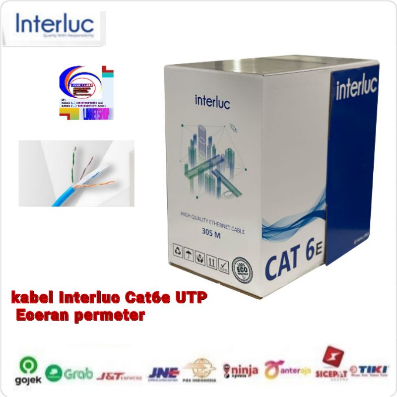 Kabel Lan Cat6e UTP Blue permeter siap pakai