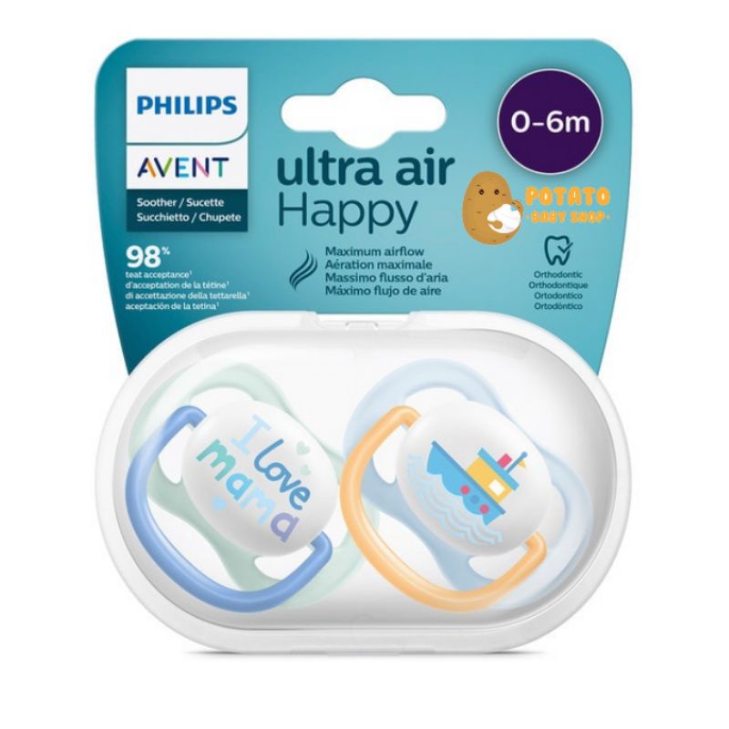 Philips Avent Ultra Air Happy &amp; Soft 2pcs - Empeng Bayi 0-6m