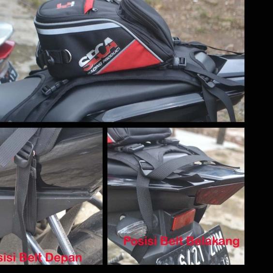 Tas Bagasi Motor Trail Motocross Touring Universal plus Cover Hujan - Hitam