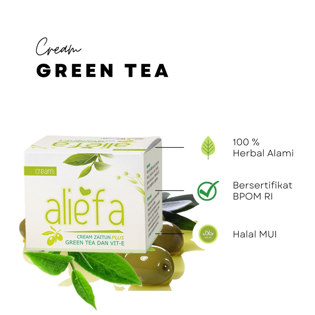 ALIEFA Cream Wajah Zaitun Plus Green Tea dan Vitamin E Krim Malam Night Cream