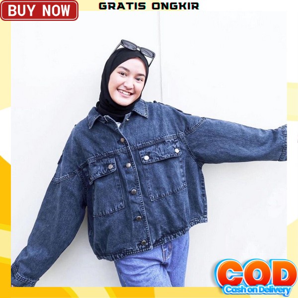 Jaket Wanita Jeans Oversize Import Jins Jacket Lepis Cewek Jumbo Jaket Wanita Oversize Jacket Jeans 
