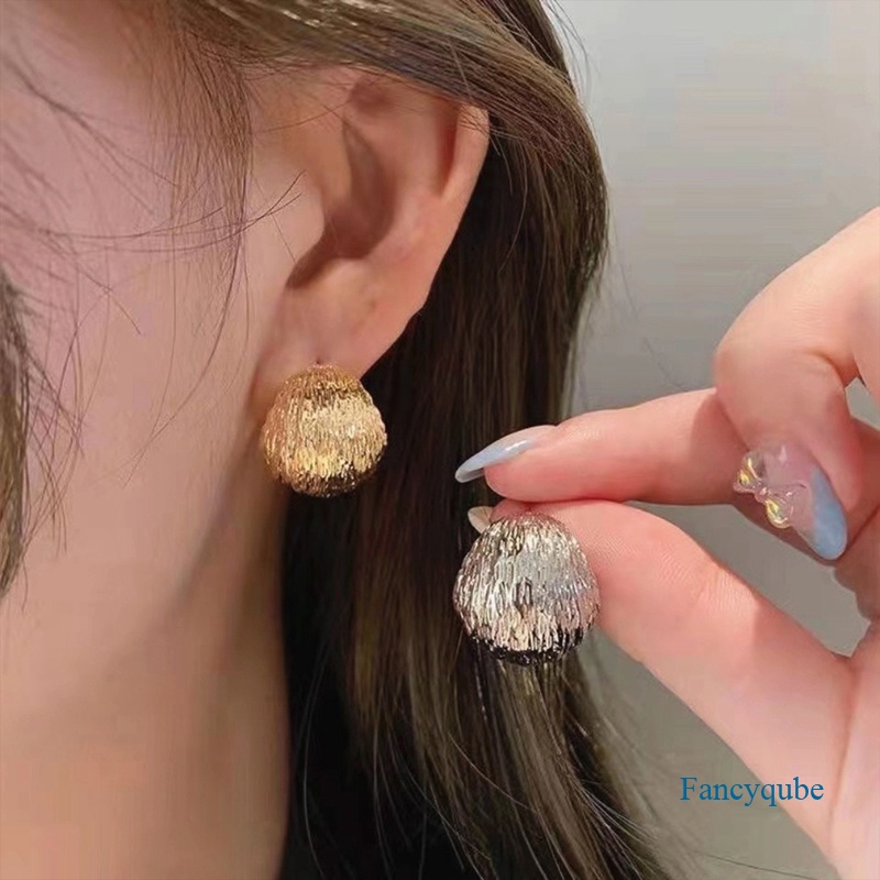Fancyqube Anting Stud Bentuk Bola Geometris Bahan Logam Gaya Vintage Untuk Wanita