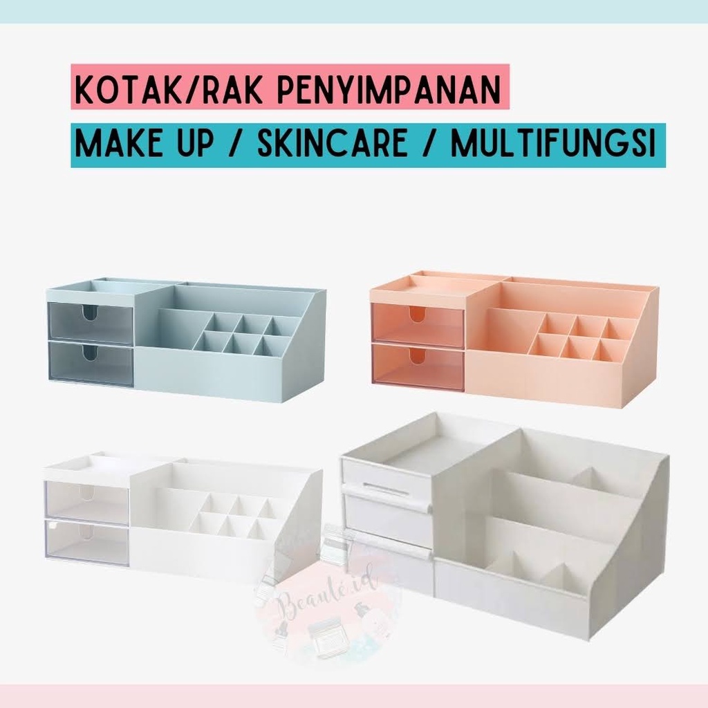 Tempat Kotak Penyimpanan / Rak Kosmetik Make Up Kotak Multifungsi Berkualitas Ukuran Besar Rak Organizer Storage Skincare Alat Tulis ATK Serbaguna