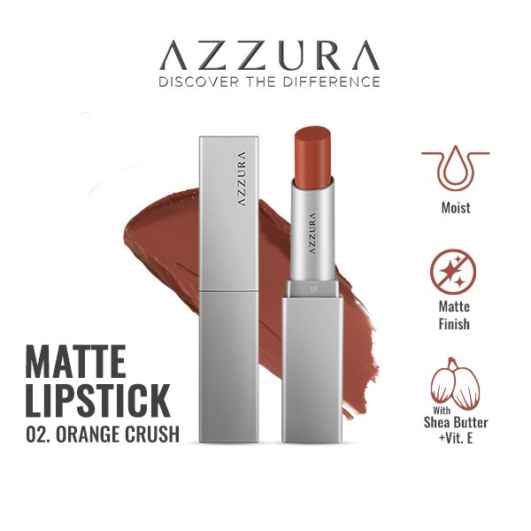 AZZURA Matte Lipstick with Vitamin E dan Shea Butter | Lipstik Matte BY AILIN