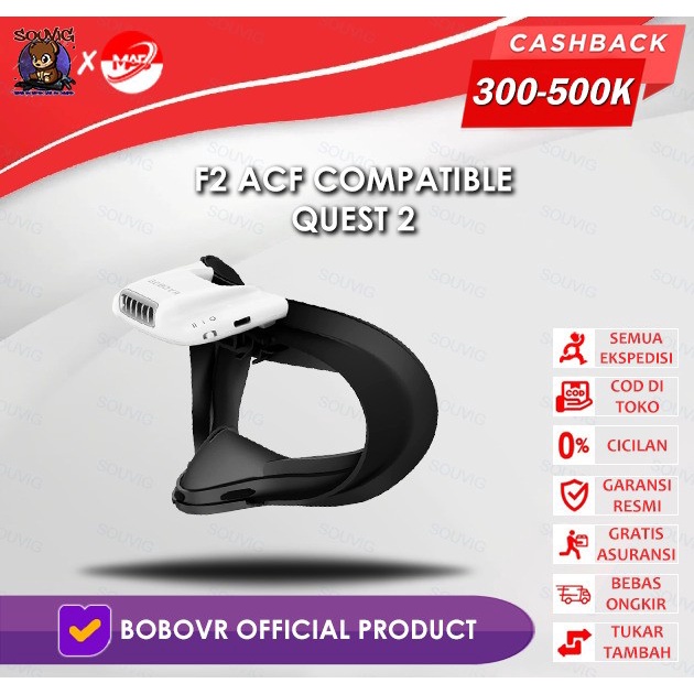 New Virtual Bobovr F2 Actice Air Circulation Face Interface Pad Oculus Quest 2