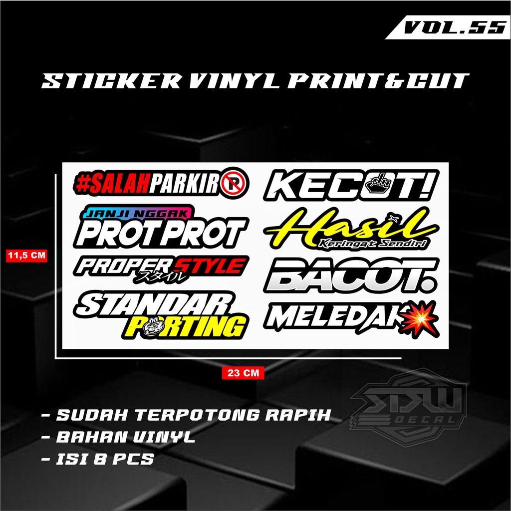 Sticker Racing Vinyl Pack Print &amp; Cut Stiker Motor Setiker Racing Variasi 51/55