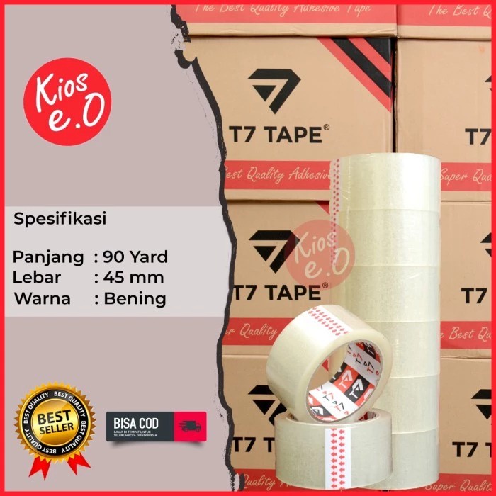 

[DUS] Lakban T7 Tape Bening 45x90 yard || Lakban T7 Tape Fragile 45x100 yard