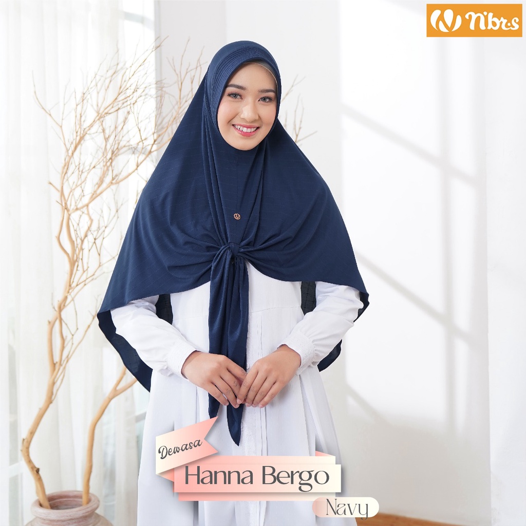 Nibras Hijab Hanna Bergo Bergo Dewasa Jilbab Instan Bahan Rubika Simple Syar'i Casual OOTD