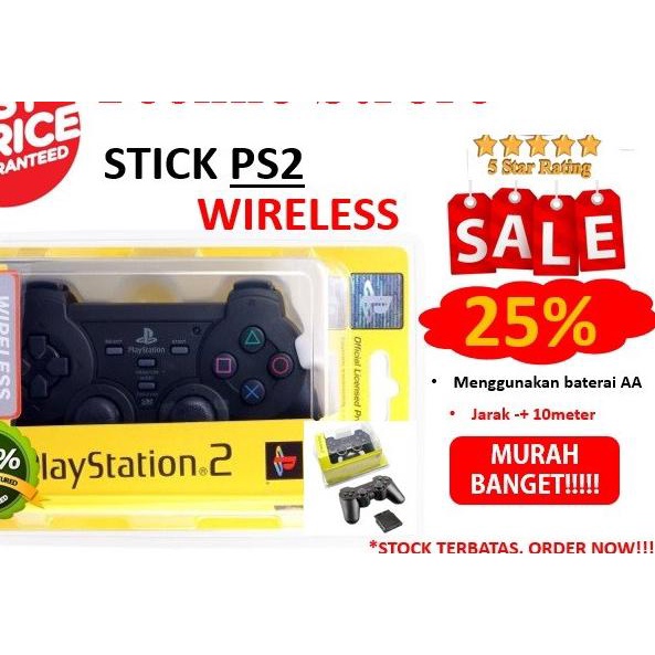 Stik / Stick PS2 Wireless (TANPA Kabel) Ori Pabrik (KW) PALING MURAH