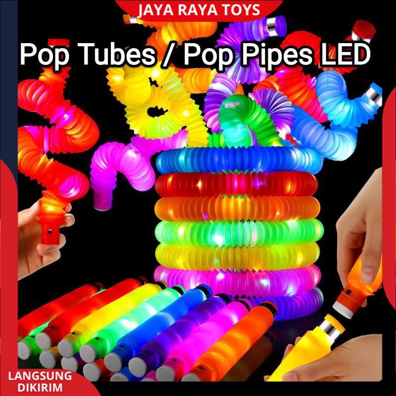 mainan pipa lampu Pop Pipes LED / Mainan Viral Anak Light Up Pop Tubes LED Mainan Lampu Stick Pipa Selang