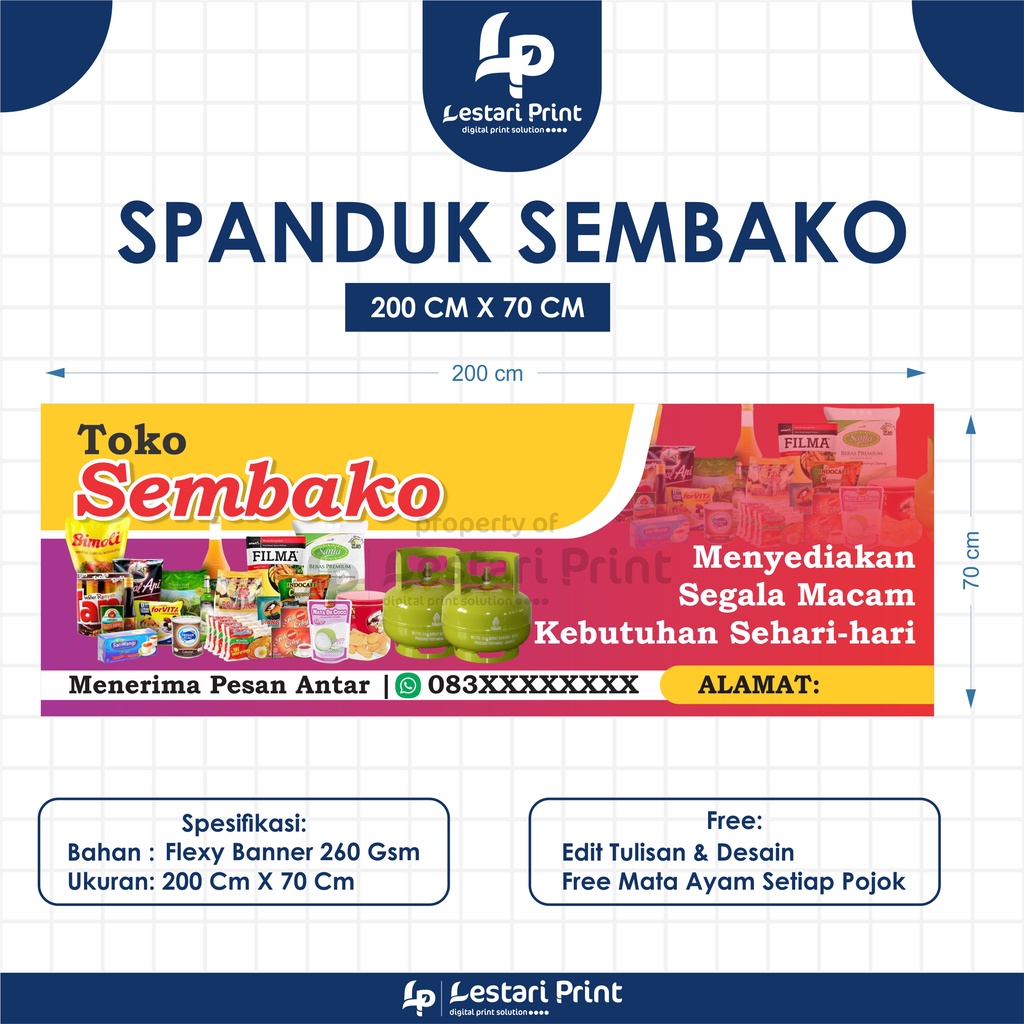 Jual Spanduk Banner Toko Sembako Toko Kelontong Warung Sembako