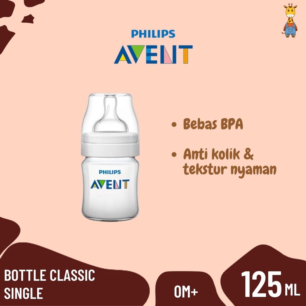 Avent Bottle Classic 125ml Single - Botol Susu Bayi