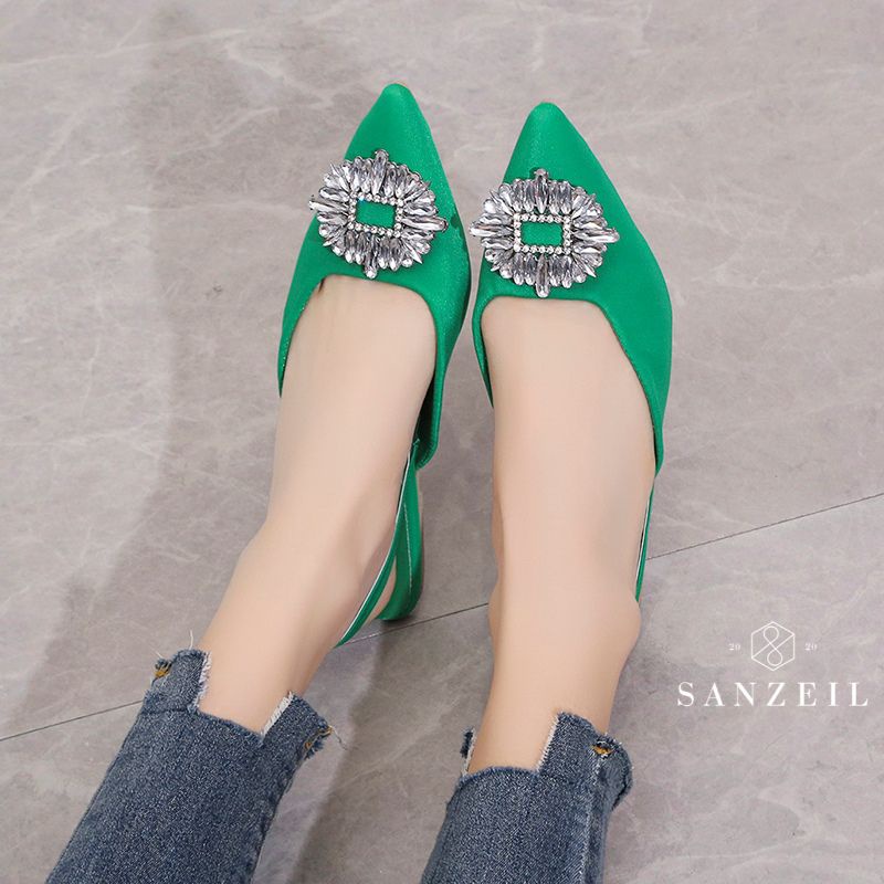 SANZEIL Hyuna Flat Crystal Sandal Import Tali Belakang