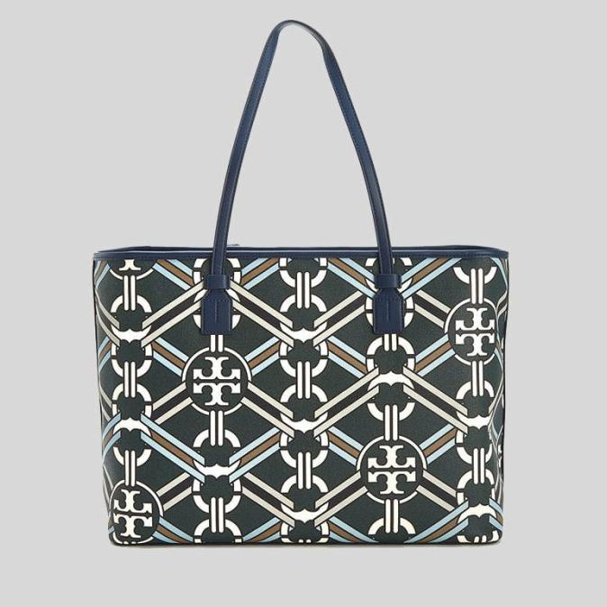 Tory Burch Original TB FO 74659 Gemini Link Canvas Top Zip Tote Bag