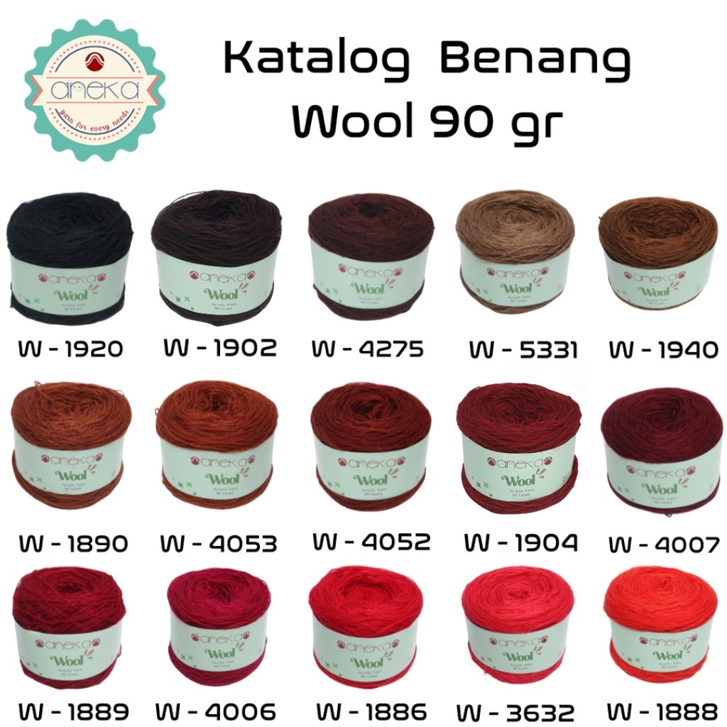 KATALOG - Benang  Rajut Wool / Wol / Siet Yarn Vonel 90 gram  - PART 1