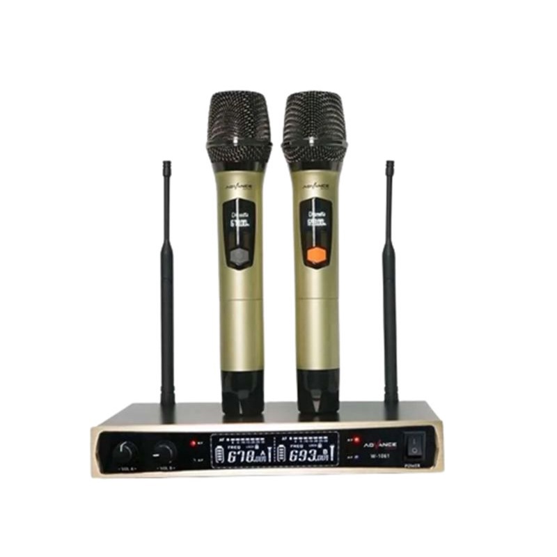 Microphone / Mic Wireless Advance W-1061 UHF Double Isi 2