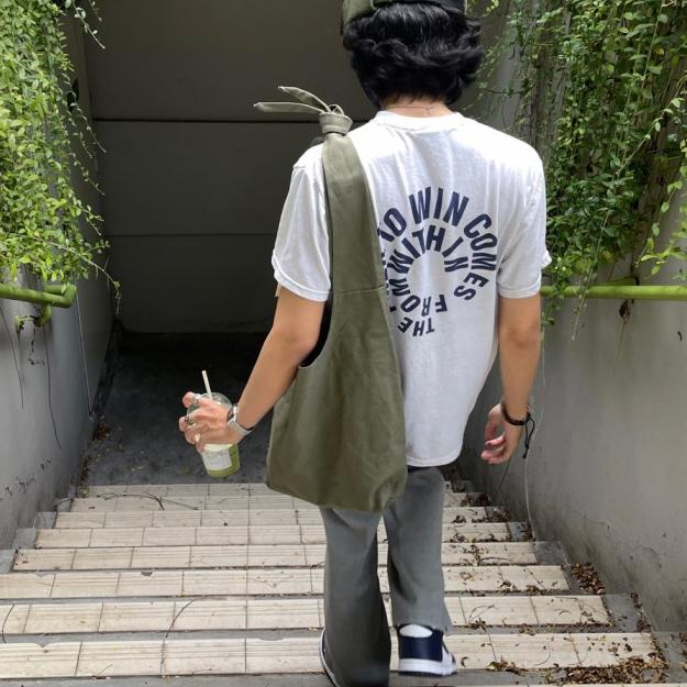 Tsuno Bag / Tas Kanvas - Canvas Sling Bag / Shoulder Bag - Carhatt Brown, Small