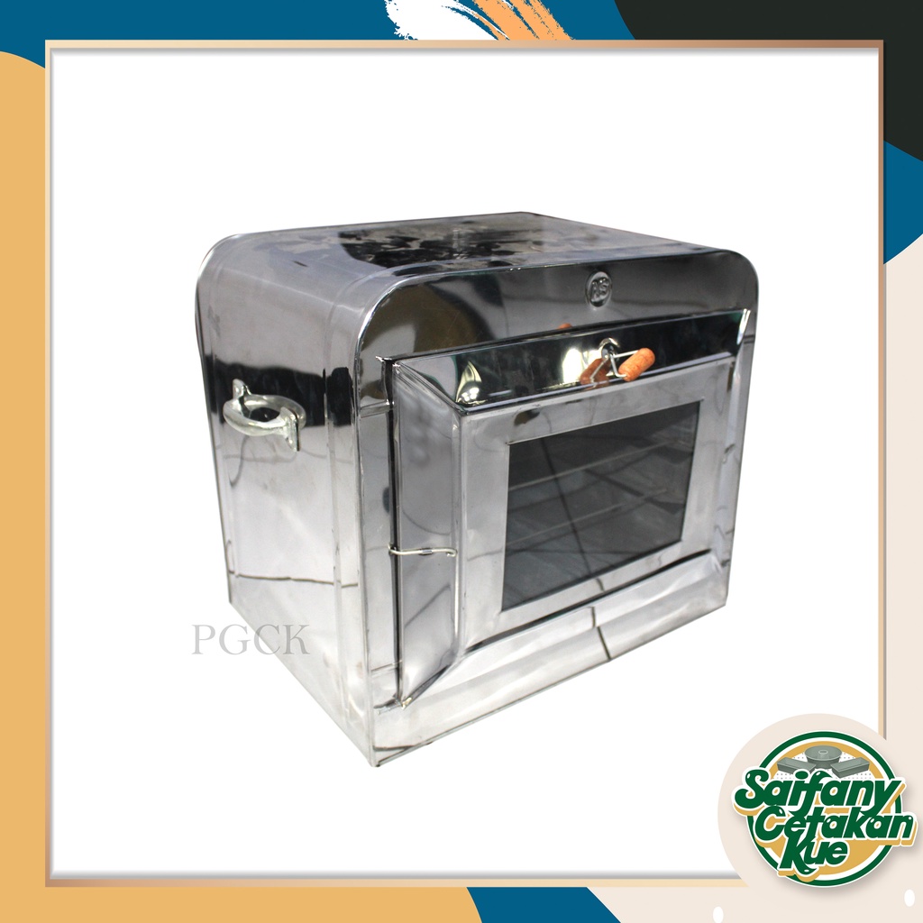 OVEN TANGKRING KACA 1 KECIL, FULL STAINLESS FREE LOYANG DAN PACKING KAYU