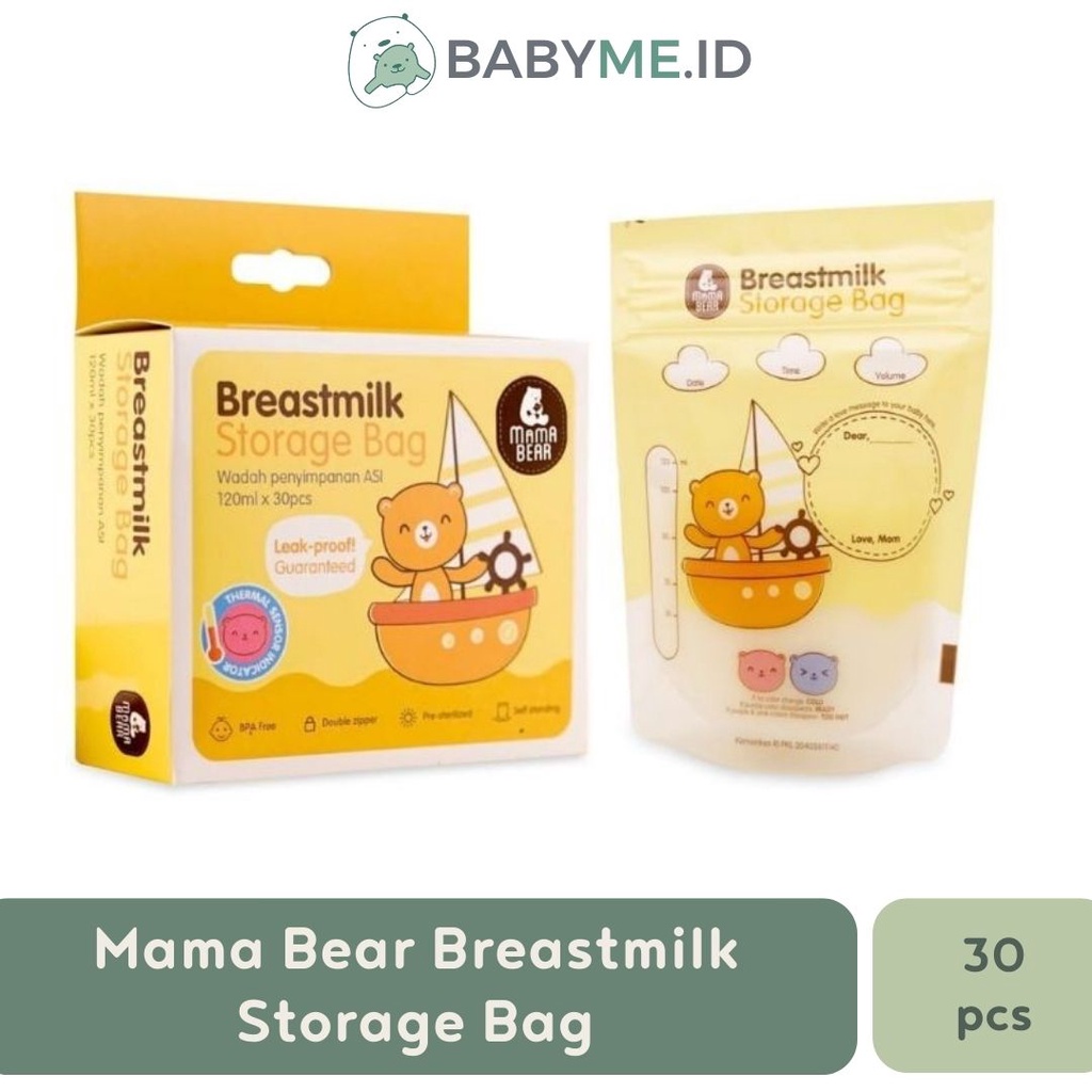 MamaBear Kantong ASI 120 ml 30 pcs breast milk storage bag Mama Bear