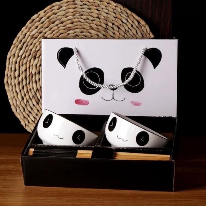 Panda Bowl Set mangkok keramik lucu souvenir kado hadiah gift hampers