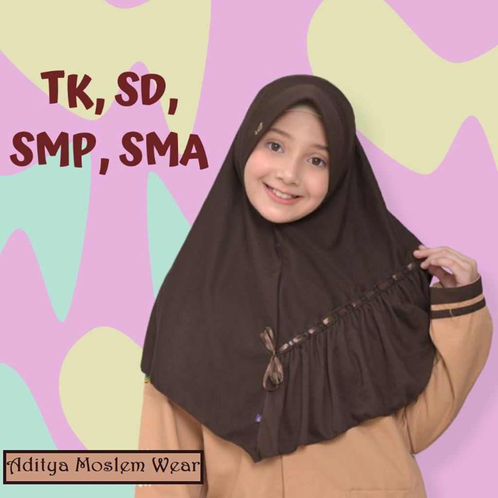 Jilbab Sekolah Rabbani KW Kerudung TK,SD,SMP, Dan SMA Jilbab Model Tali Serut Pinggir