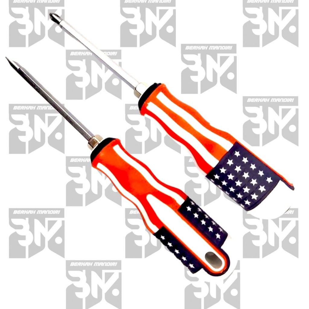 Obeng Bolak Balik Amerika Magnet Panjang 4&quot;/10cm  Plus Minus 2 Way Screwdriver