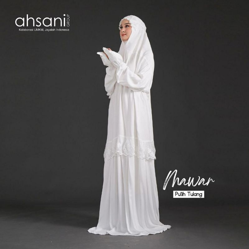 Mukena Mewah Ahsani A.20 Mawar Mukena Wanita Mukena Terusan Original Ahsani  Modern Premium Jumbo Mu