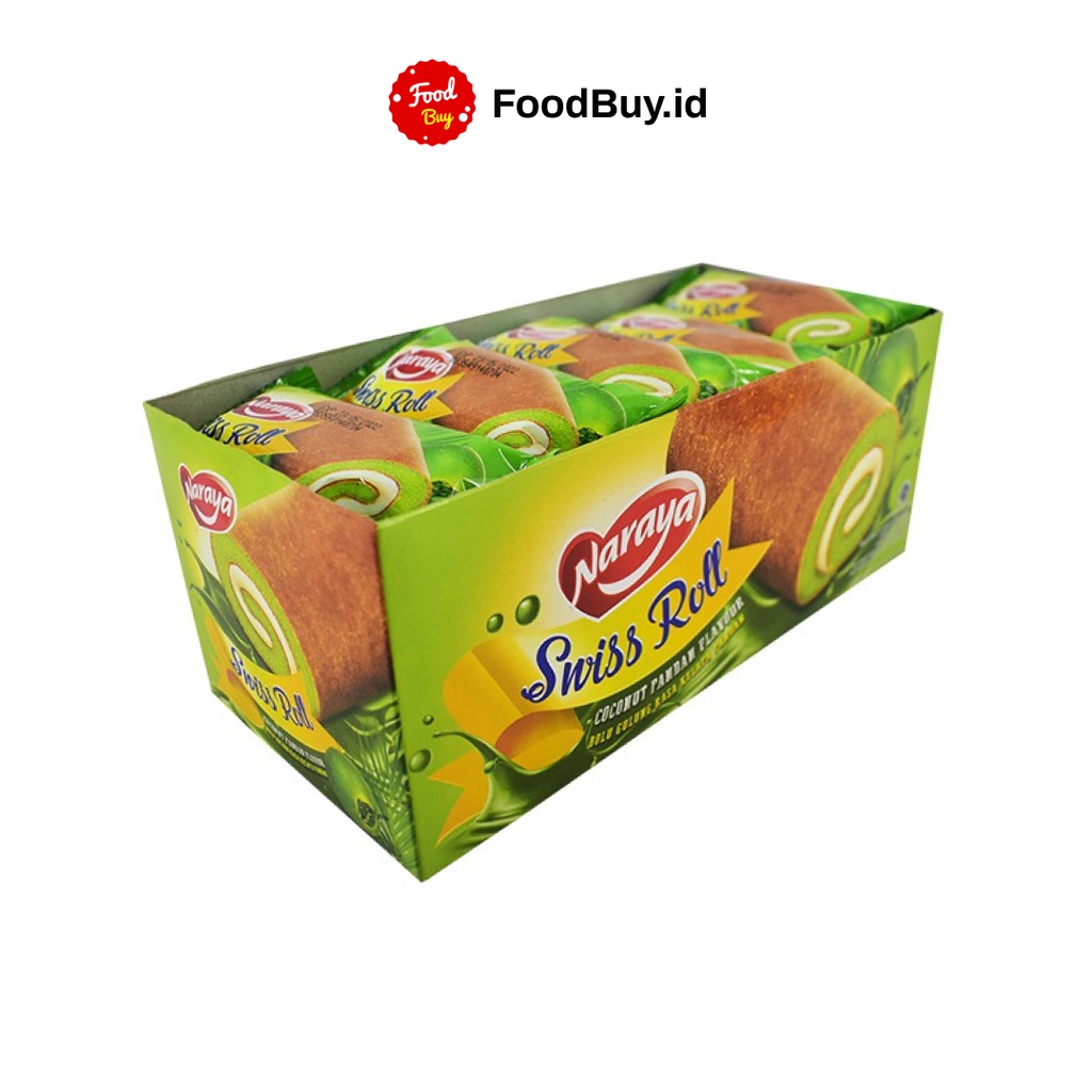 Naraya Swiss Roll Coconut Pandan 18 gr