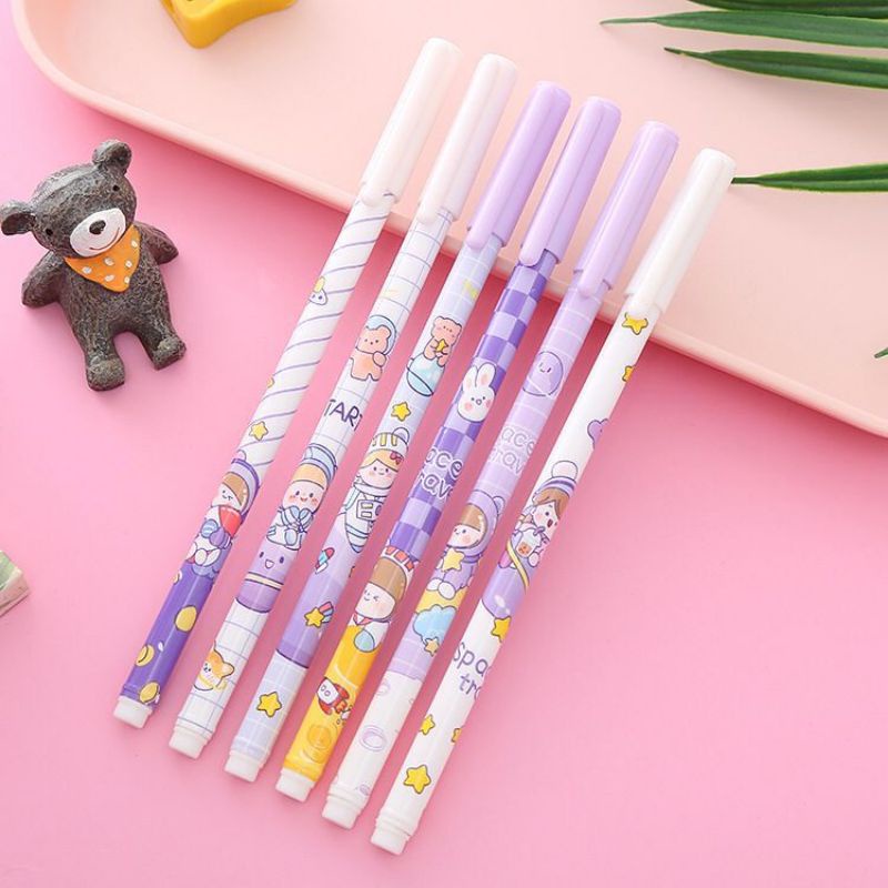 

KENJO STATIONERY - Pulpen Karakter - Pena Motif Bunga Sakura Doggy Peach Space Bear Animal Polos Random