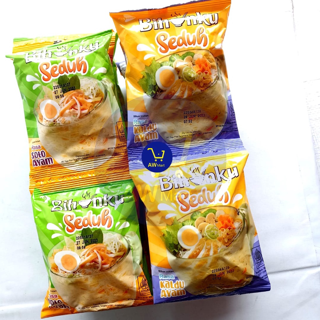 BIHUNKU SEDUH RENCENG RASA SOTO, KALDU AYAM, BASO SAPI ( ISI 10 SACHET X 24 GRAM ) - BIHUN INSTAN RENCENG