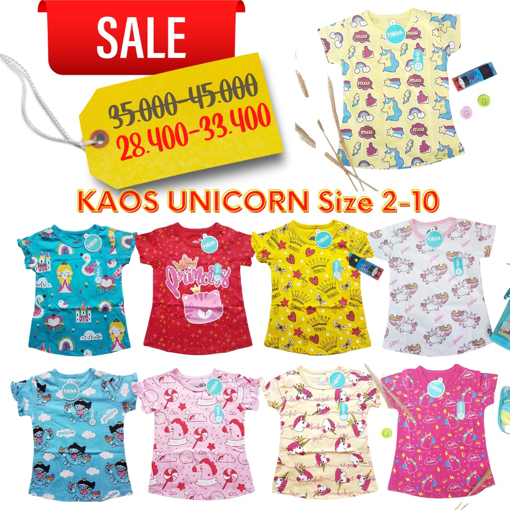 Baju kaos anak perempuan UNICORN PRINCESS Kaos UNICORN PRINCESS anak perempuan Kaos anak UNICORN PRI
