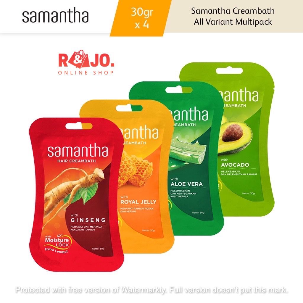 SAMANTHA Hair Creambath 30gr | Aloe Vera | Royal Jelly | Ginseng | Avocado