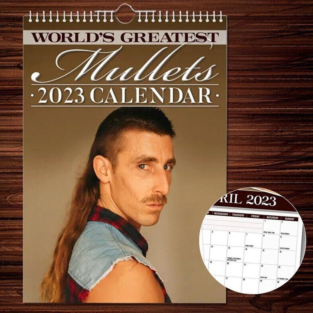 R-flower World Greatest Mullets Creative Creatures Kalender Kantor Dapat Digantung Jadwal Dinding