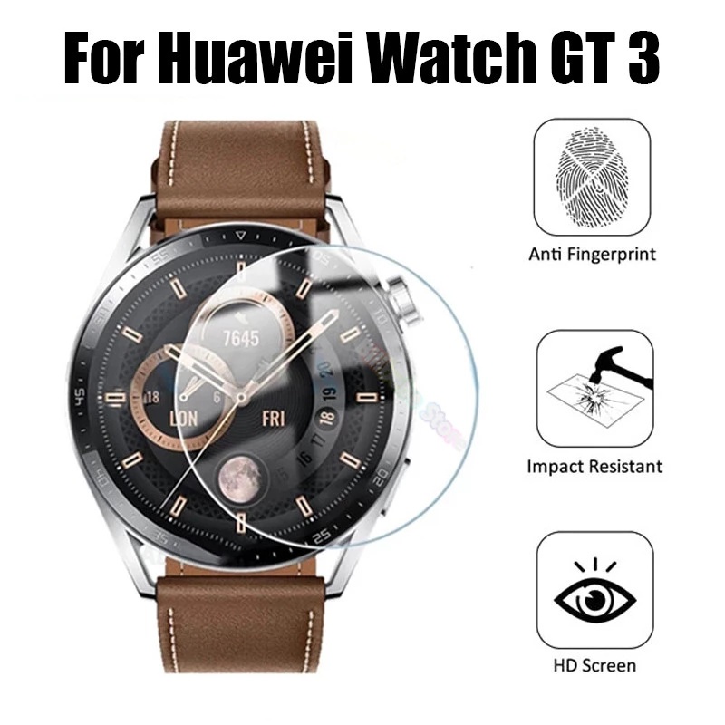 1pc Pelindung Layar Tempered Glass HD Transparan Ultra Tipis Anti Gores Untuk Smartwatch Huawei GT 3