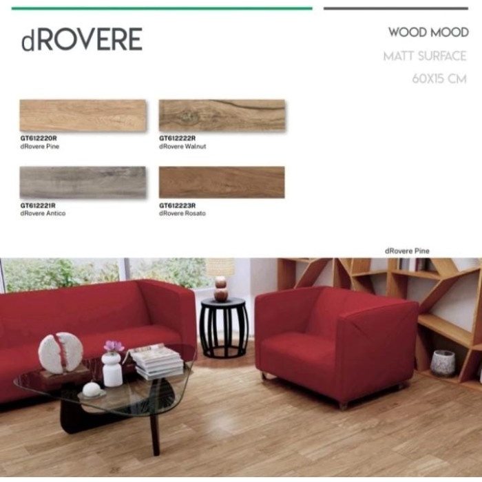 ROMAN GRANIT dRovere Pine Rosato Ukuran 15x60 GT612223R GRADE A