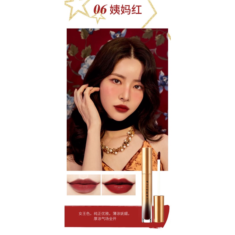 GOLD VERSION LAMEILA LIPSTICK Lipstik Pelembab Tahan Lama Lip Glos Pewarna lip glaze