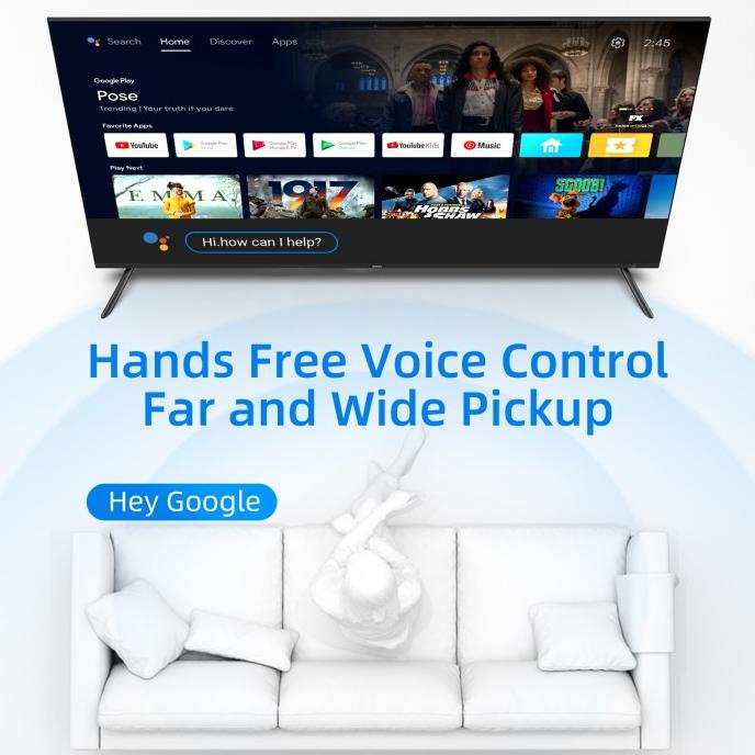 T0P CHIQ SMART TV 50 INCH 4K HANDS FREE VOICE CONTROL FRAMELESS ANDROID TV NICE