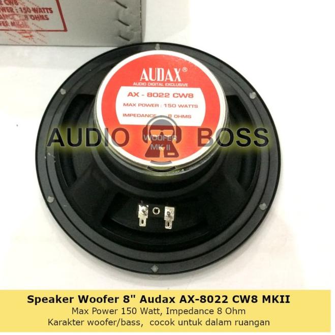 Speaker Woofer 8" 8 inch 8 in Audax AX-8022 CW8 MKII AX 8022 AX8022