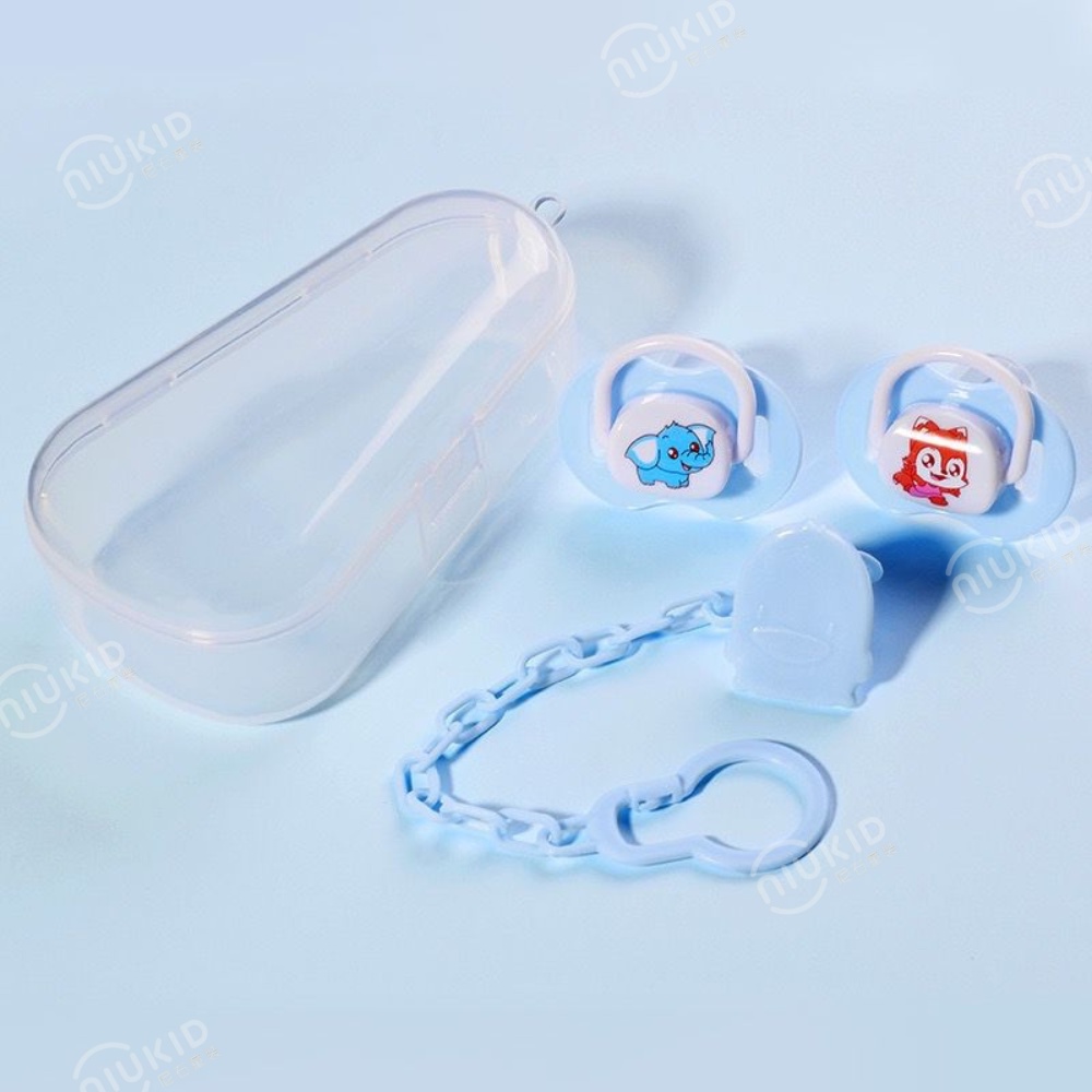 NIUKID DOT ANTI JATUH TALI DOT BABY DOT DENGAN KOTAK SILIKON EMPENG RANTAI PACIFIER BAYI + BOX