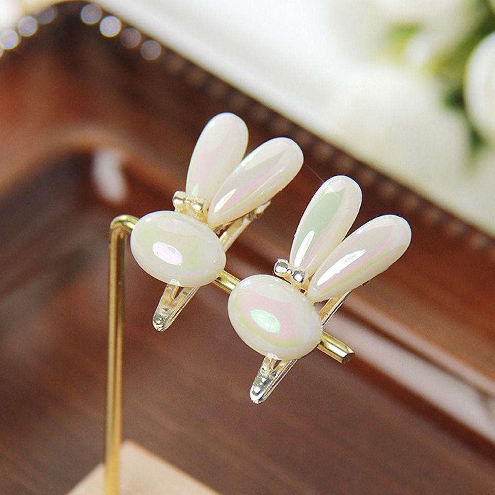 MXBEAUTY Rabbit Pearl Hairpin Cute Sweet Mermaid Women Hair Accessories Bangs Clip Sweet Bunny Ears Ornaments Children Super Fairy Barrettes Duckbill Clips