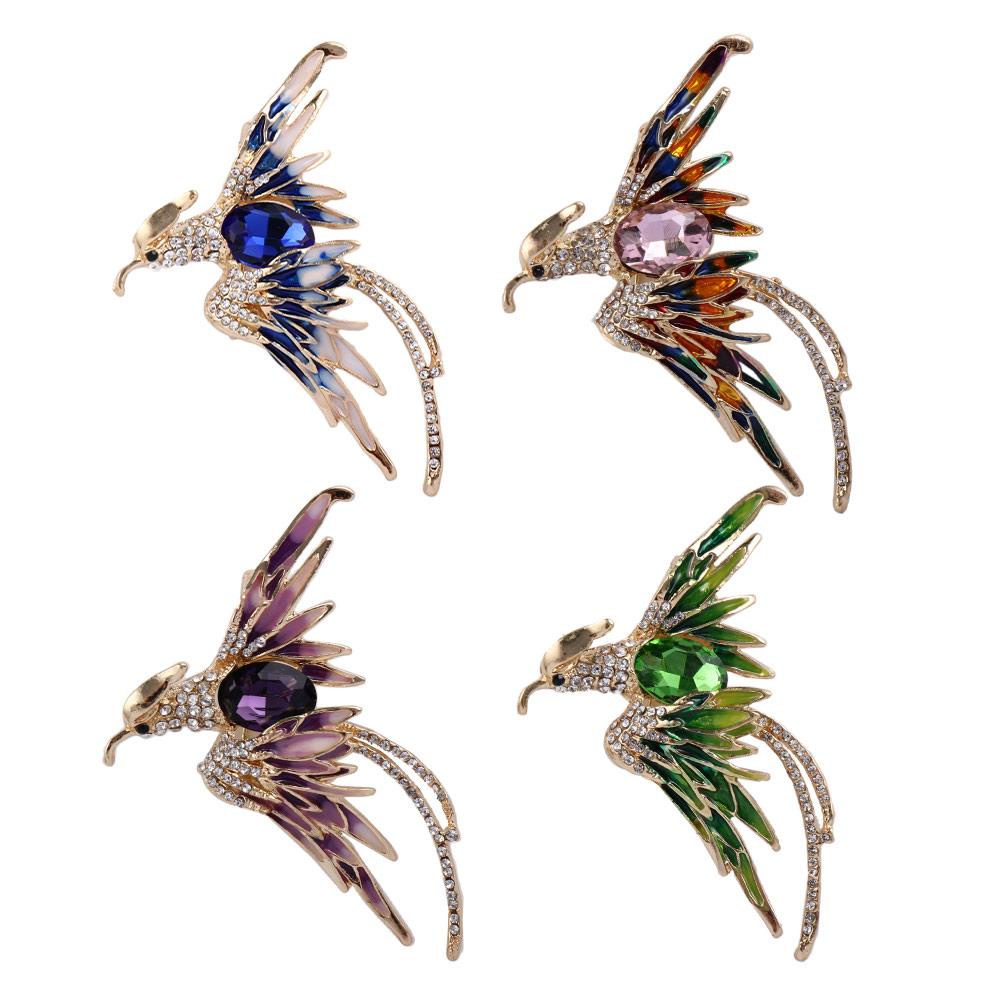 Agustina Burung Bros Elegan Manis Pesta Perhiasan Aksesoris Pakaian Berlian Imitasi Gaya Cina Bros Lencana Pin