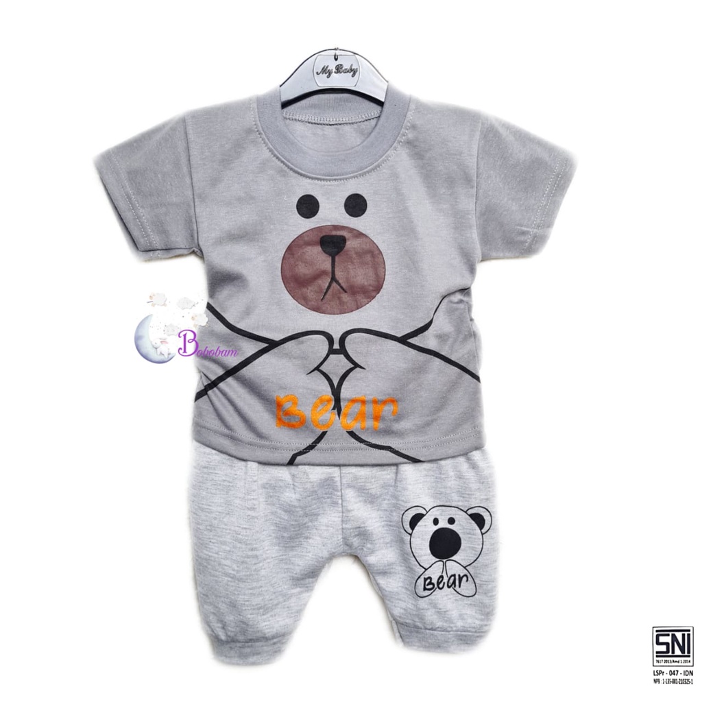 BOBOBAM BAJU BAYI LAKI LAKI  SETELAN ANAK COWO LUCU STELAN COWOK  6 12 BULAN  KEREN TRENDY KEKINIAN  BEAR